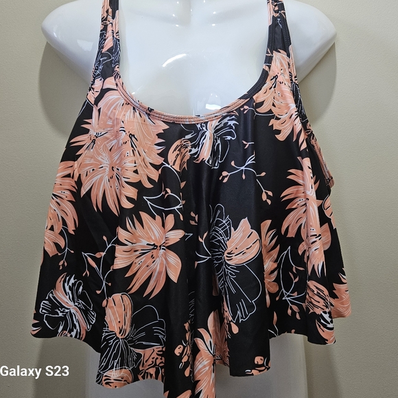 Coskaka Flounce Tankini Top, Ruffled High Top Swimwear - Picture 8 of 8